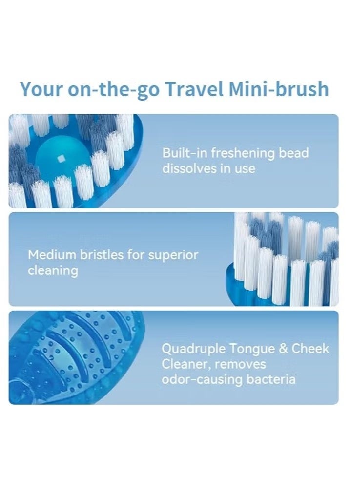 Lemon 20 Pcs 5-in-1 Mint Disposable Toothbrushes Travel Toothbrush Oral Care with Floss Tongue Scraper Toothbrush, Tooth Flossing Inter Dental Brush with Toothpaste, Dental Floss Picks - Image 4