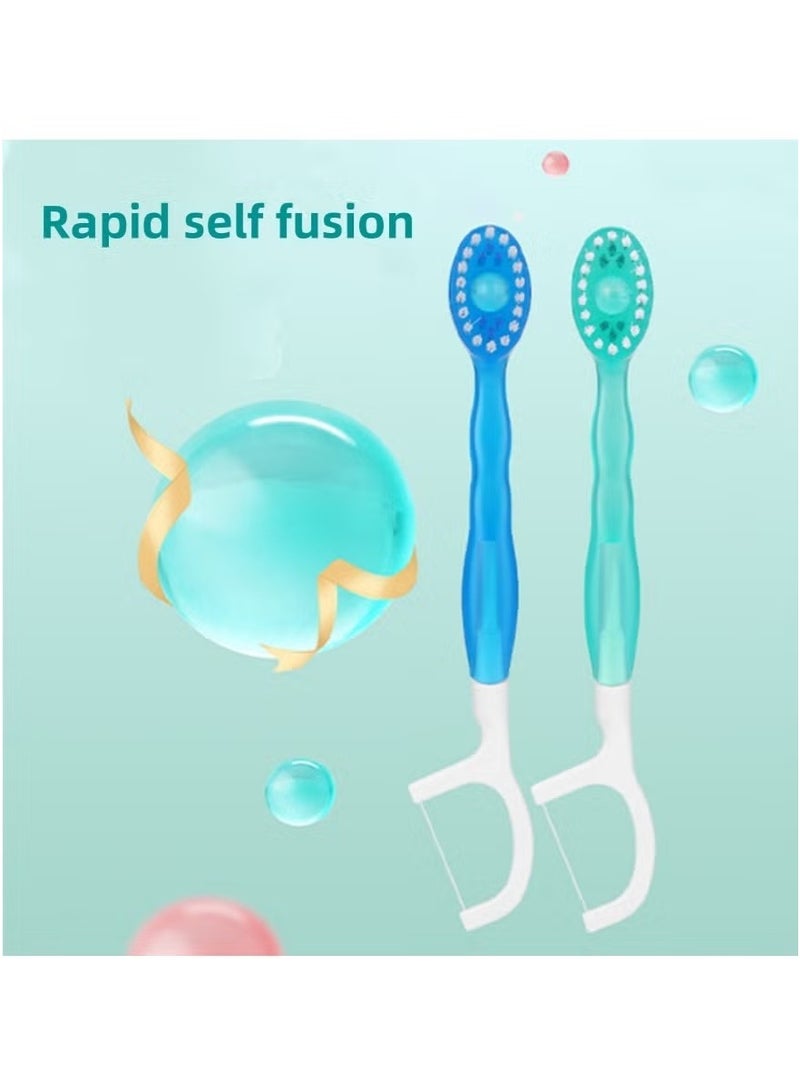 Lemon 20 Pcs 5-in-1 Mint Disposable Toothbrushes Travel Toothbrush Oral Care with Floss Tongue Scraper Toothbrush, Tooth Flossing Inter Dental Brush with Toothpaste, Dental Floss Picks - Image 5