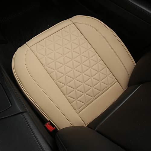 Black Panther Luxury Polyvinyl Car Seat Cover Front Bottom Seat Cushion Cover, Anti-Slip and Wrap Around The Bottom, Fits 95% of Vehicles - 1 Piece,Beige - Image 2