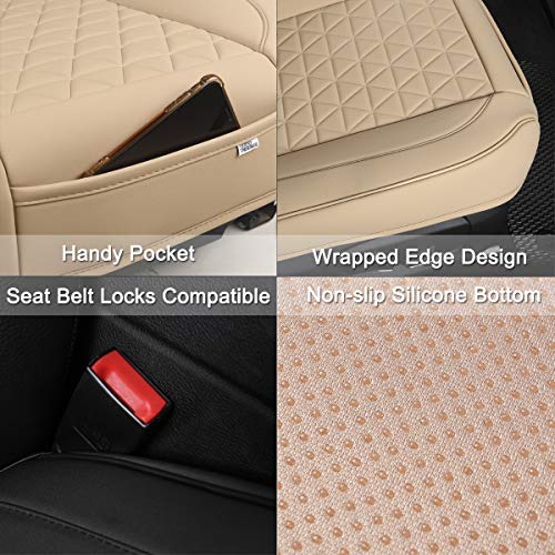 Black Panther Luxury Polyvinyl Car Seat Cover Front Bottom Seat Cushion Cover, Anti-Slip and Wrap Around The Bottom, Fits 95% of Vehicles - 1 Piece,Beige - Image 5