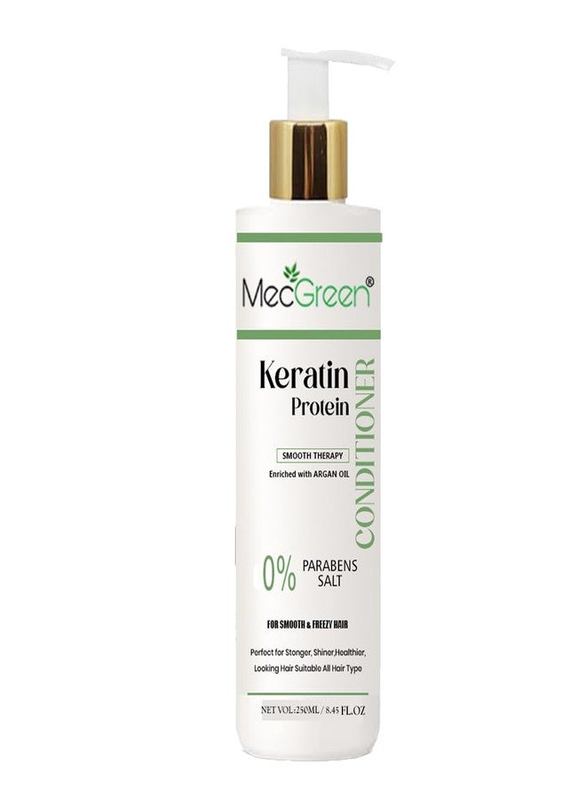 MECGREEN Keratin Smooth, Conditioner, 250 Millilitre, For Smoother, Shinier Hair, With Keratin & Moroccan Argan Oil (Pack of 1, Standard) - Image 2