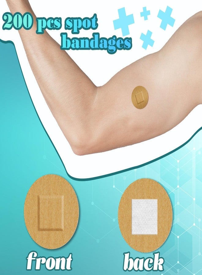 Funtery Adhesive Spot Bandage 4 Sizes Round Flexible Fabric Adhesive Round Tan Non Latex Bandage for Wound Care and Hides Skin Spots Ideal for Small Incisions(200) - Image 4