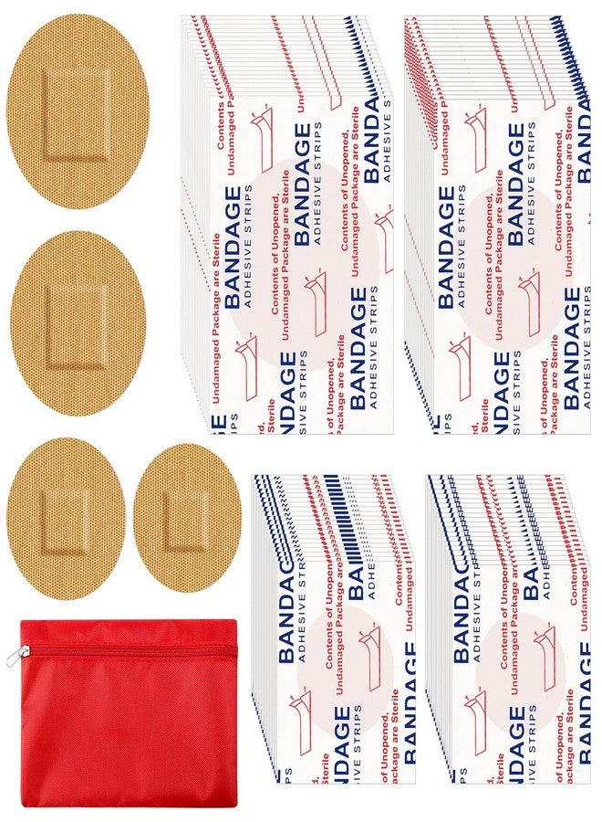 Funtery Adhesive Spot Bandage 4 Sizes Round Flexible Fabric Adhesive Round Tan Non Latex Bandage for Wound Care and Hides Skin Spots Ideal for Small Incisions(200) - Image 1
