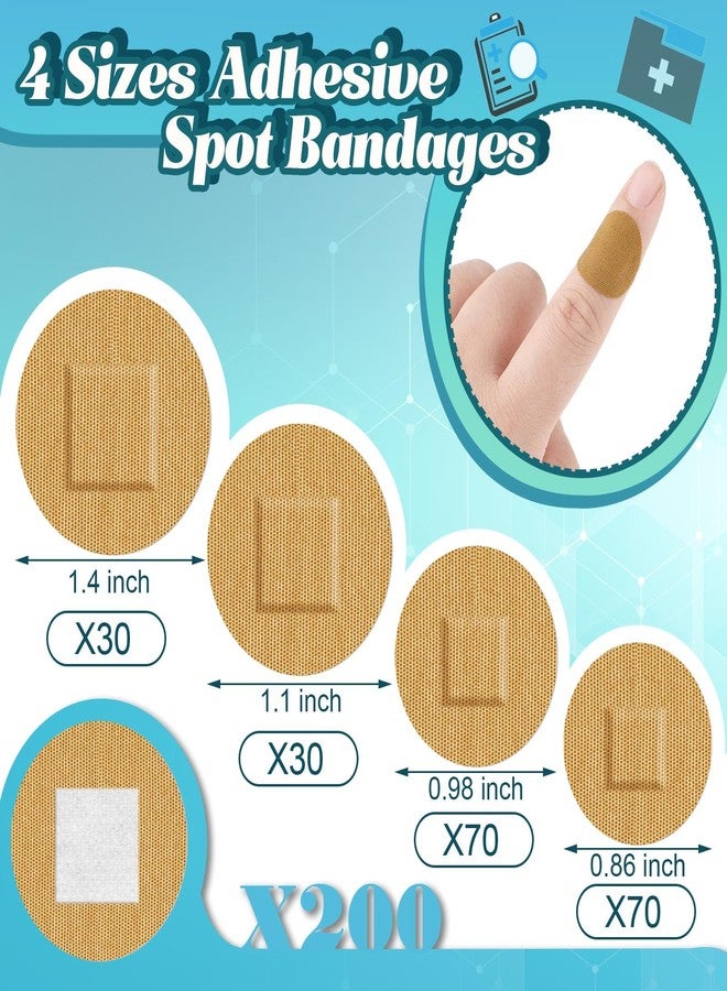 Funtery Adhesive Spot Bandage 4 Sizes Round Flexible Fabric Adhesive Round Tan Non Latex Bandage for Wound Care and Hides Skin Spots Ideal for Small Incisions(200) - Image 2