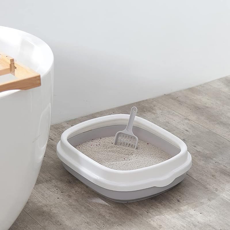 Pets Empire Cat Litter Box Tray with Free Scooper | Toilet Training for Kitten and Puppies | Semi Closed Design and Durable Quality | Litter Tray for All Cat & Kitten Breeds | Pink - Image 4
