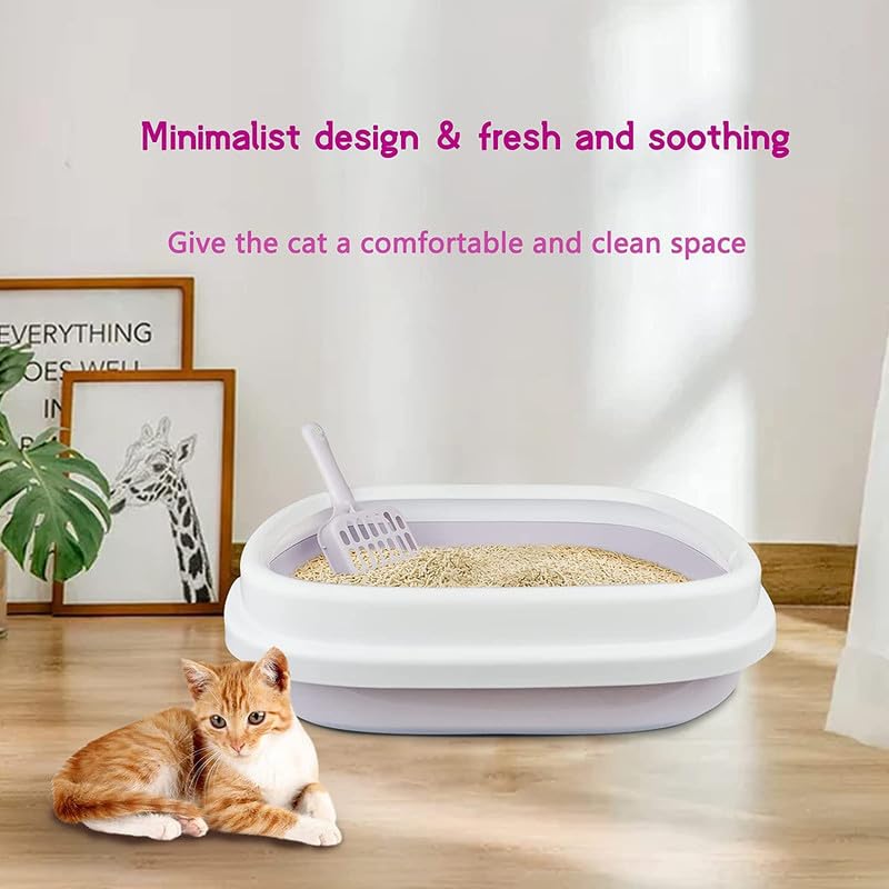 Pets Empire Cat Litter Box Tray with Free Scooper | Toilet Training for Kitten and Puppies | Semi Closed Design and Durable Quality | Litter Tray for All Cat & Kitten Breeds | Pink - Image 5