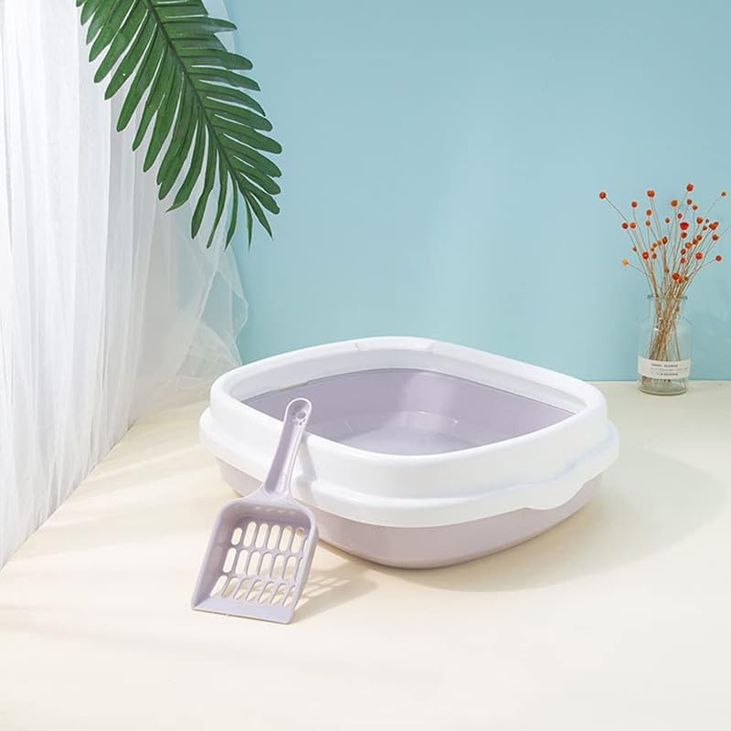 Pets Empire Cat Litter Box Tray with Free Scooper | Toilet Training for Kitten and Puppies | Semi Closed Design and Durable Quality | Litter Tray for All Cat & Kitten Breeds | Pink - Image 2