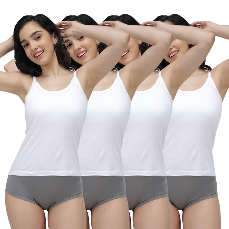 Amul Comfy Short Slips| White | Pack of 4|Combo. - Image 1