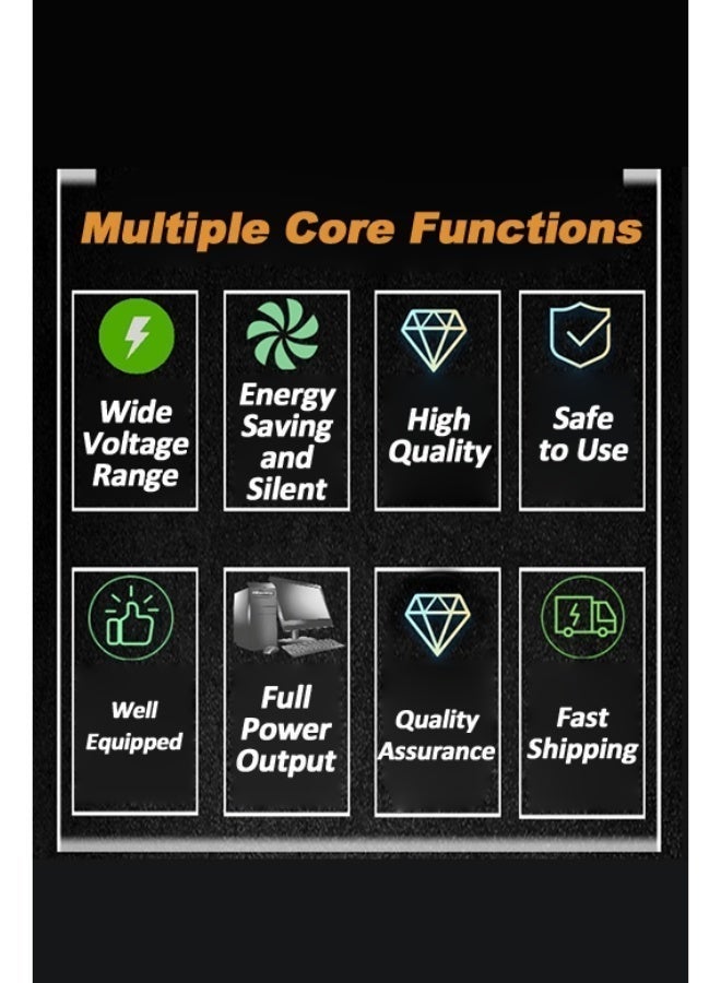 صورة العالمة مزود طاقة بقدرة 750 واط غير قابل للفصل – حاصل على شهادة 80 Plus White، كفاءة عالية، ضوضاء منخفضة، أداء موثوق، خرج مستقر لتجميع أجهزة الكمبيوتر، متوفر بخيارات 600 واط / 700 واط / 800 واط، تصميم متين، وميزات أمان محسّنة. - Image 3