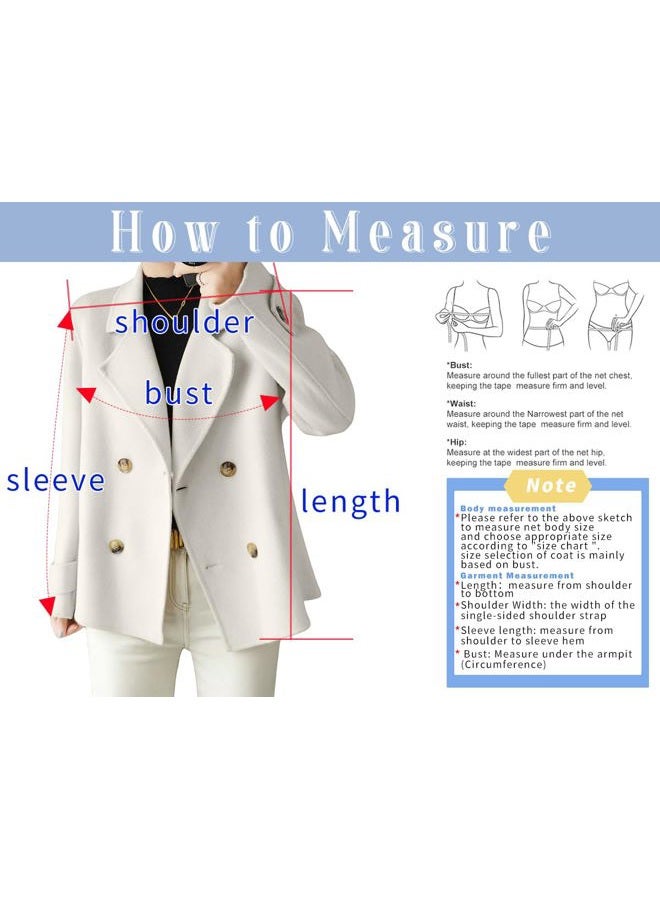 chouyatou Womens Fall Winter Casual Business Wool Blend Coat Loose Double Breasted Dressy Blazer Pea Coat, Grey, S - Image 5