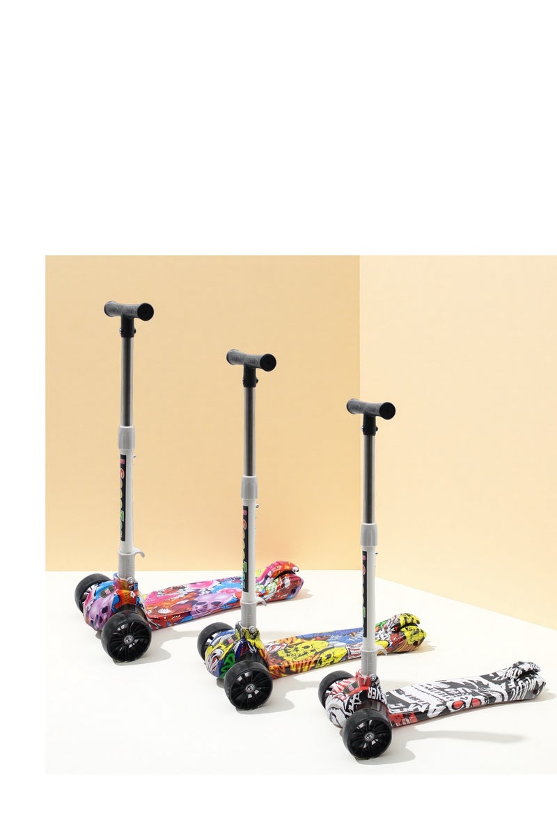 EASY FUTURE Scooters for Kids with Foldable & Height Adjustable Handle Kick Scooter with LED PU Wheels & Rear Brake Scooter for 3 to 8 Years - Image 5