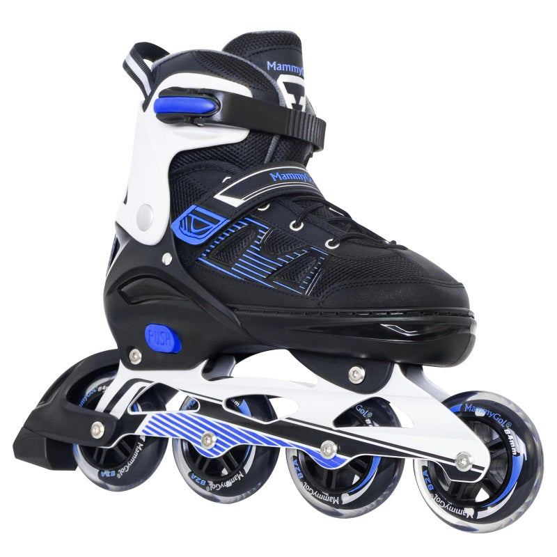 MammyGol Inline Skates for Adults Men Women, Roller Skates with Carbon Steel Bearings, TPR Brake, 3D Mesh, EVA Lining, PVC Upper | Adjustable Size Better Fit for Beginner Skating Enthusiasts Blue - Image 5