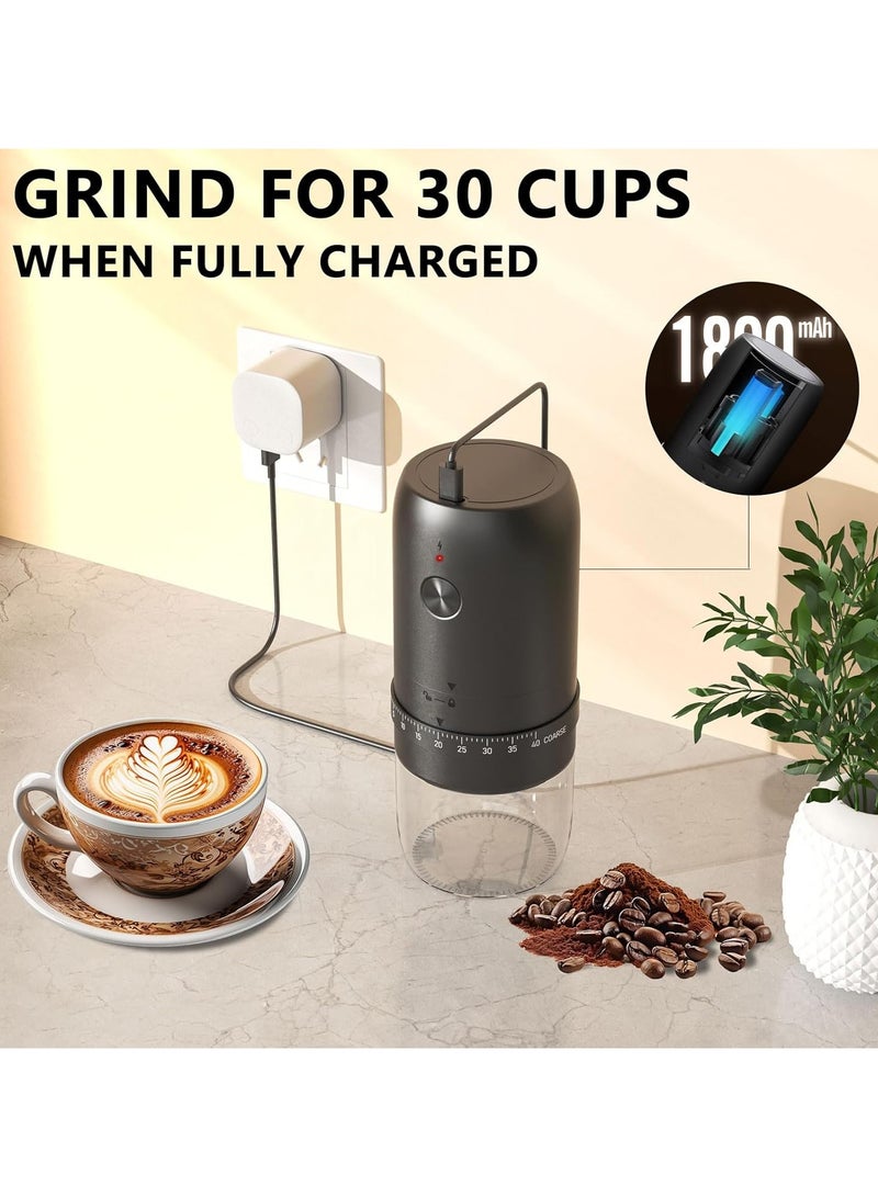 Portable Electric Coffee Grinder with Spiral Ceramic Grinding Burr ,40 Adjustable Settings, 35g Capacity, 1800mAh Type-C USB Rechargeable  - Image 3