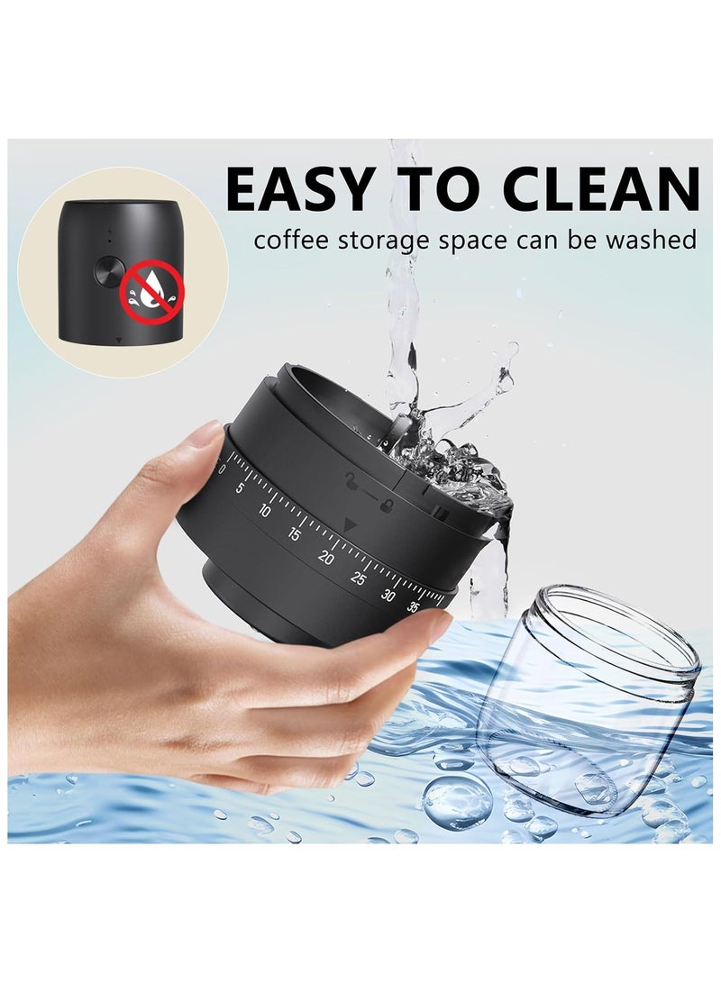 Portable Electric Coffee Grinder with Spiral Ceramic Grinding Burr ,40 Adjustable Settings, 35g Capacity, 1800mAh Type-C USB Rechargeable  - Image 4