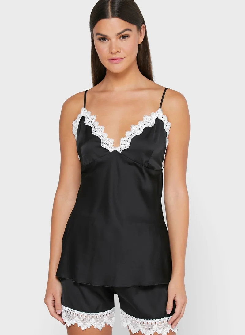 ELLA Lace Trim Cami Set