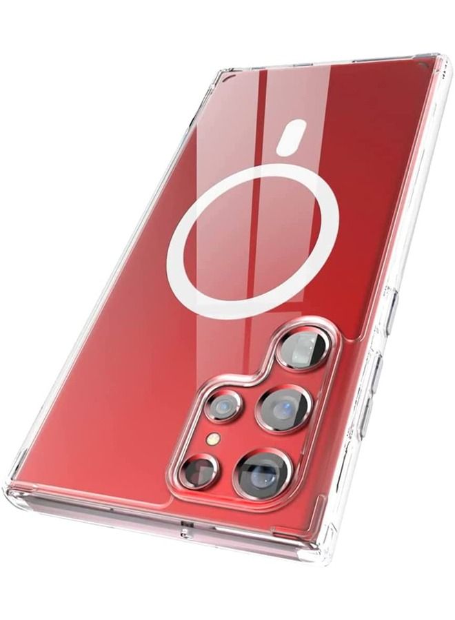 GROIC Samsung Galaxy S22 Ultra Magnetic Clear Case 6.8 Inch,Slim Bumper Compatible with Magsafe Card Wallet& Wireless Charger, Screen & Camera Protection Shockproof Phone Case  - Image 3
