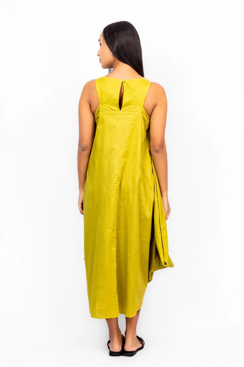 COCO by Cotton Collection Olive Linen Dress