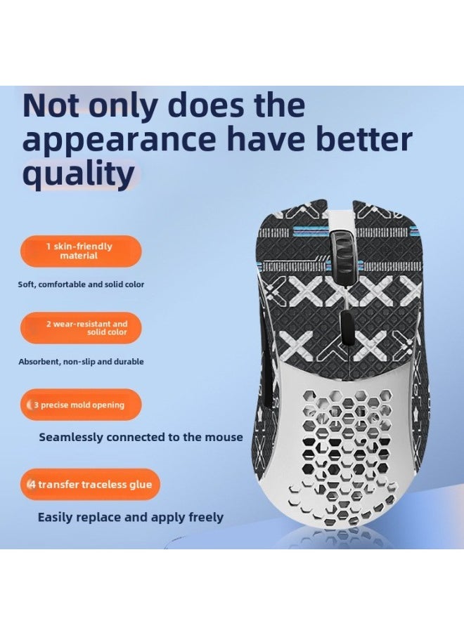 Generic - For Glorious Odin Model O Anti-slip Sticker Large Odin Model D Sticker Hole Mouse Sweat Sticker-Color:Large Ordin Model D [half Pack] Black Snowflake Pattern Mouse Sticker [free Cleaning Cotton] - Image 1