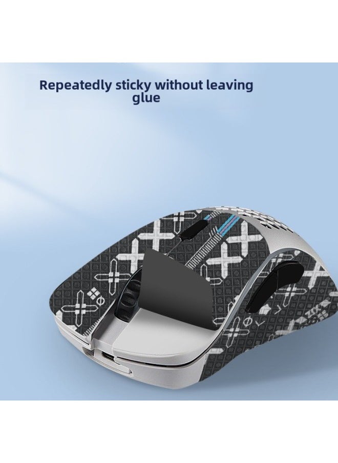 Generic - For Glorious Odin Model O Anti-slip Sticker Large Odin Model D Sticker Hole Mouse Sweat Sticker-Color:Large Ordin Model D [half Pack] Black Snowflake Pattern Mouse Sticker [free Cleaning Cotton] - Image 1