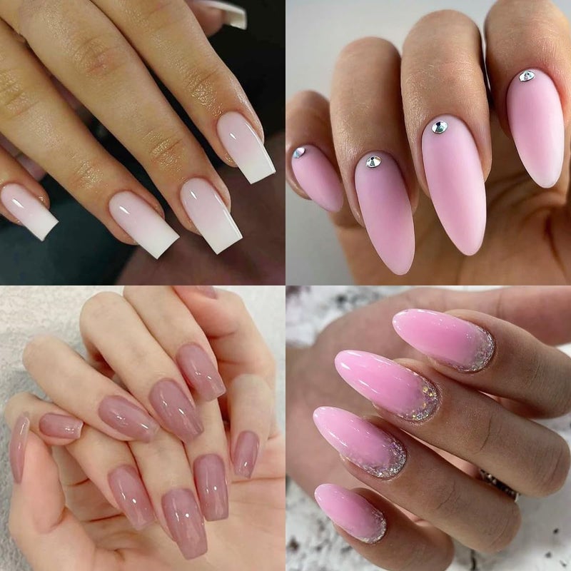 Fcozpjk Poly Gel Kit - White Mauve Nude Pink Builder Gel Set With Slip Solution and Dual Nail Forms - Image 5