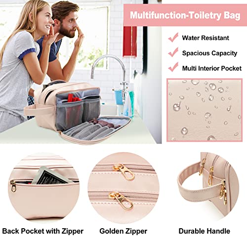 BAIMAY Travel Toiletry Bag for Women, Water-resistant Toiletry Organizer Dopp Kit, Dorm Room Essentials for Girls, Eco Leather Make Up Bag for Toiletries Accessories, Mother's Day Graduation Gifts for Her - Image 4