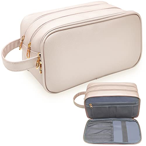 BAIMAY Travel Toiletry Bag for Women, Water-resistant Toiletry Organizer Dopp Kit, Dorm Room Essentials for Girls, Eco Leather Make Up Bag for Toiletries Accessories, Mother's Day Graduation Gifts for Her - Image 1