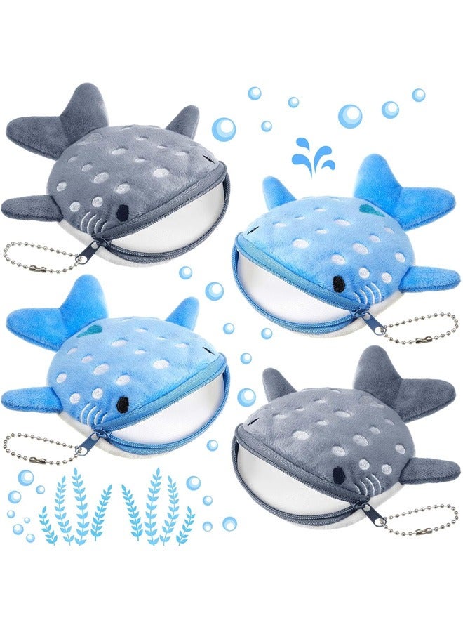 2 Pcs Whale Shark Coin Purse, Plush Change Wallet with Zipper, Cute Small Fish Sea Animal Change Pouch for Women u0026 Kids, Soft Anime Coin Holder for Accessories, Gifts - Image 1