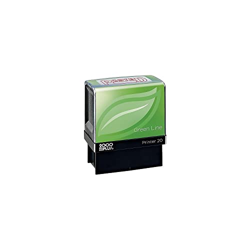 2000 PLUS Green Line Self-Inking Message Stamp, Posted, 80% Recycled, 1 1/2" x 9/16" Impression, Red Ink (098371) - Image 4