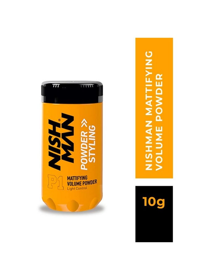 NISHMAN - Mattifying Hair Volumizing Powder Wax, Matte Finish, 24 Hrs Strong Hold For Men, Hair Styling Powder Wax, 10G, Pack Of 1 - Image 1