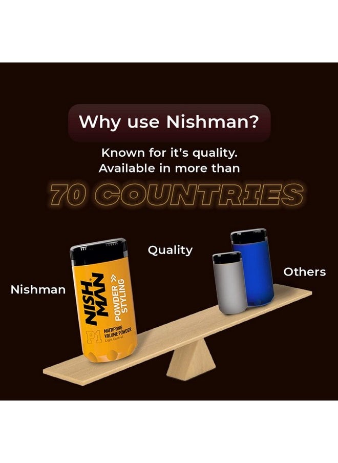 NISHMAN - Mattifying Hair Volumizing Powder Wax, Matte Finish, 24 Hrs Strong Hold For Men, Hair Styling Powder Wax, 10G, Pack Of 1 - Image 1