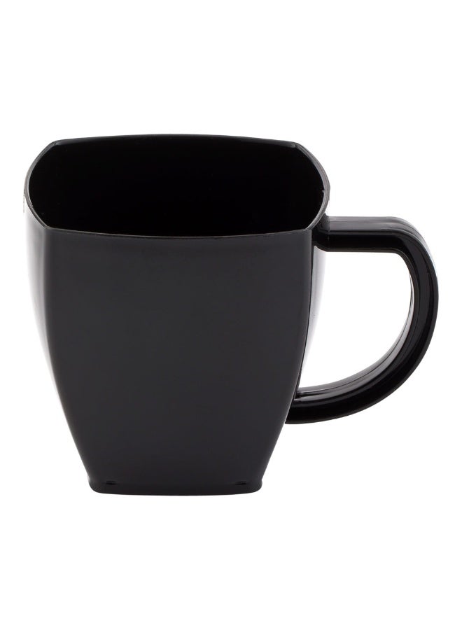 Restaurantware 5 Ounce Square Espresso Cups, 100 Disposable Plastic Coffee Cups - PS Plastic, With Handles, Black Plastic Dessert Cups, For Catering Events, Parties, Weddings, And Cafes - Image 1