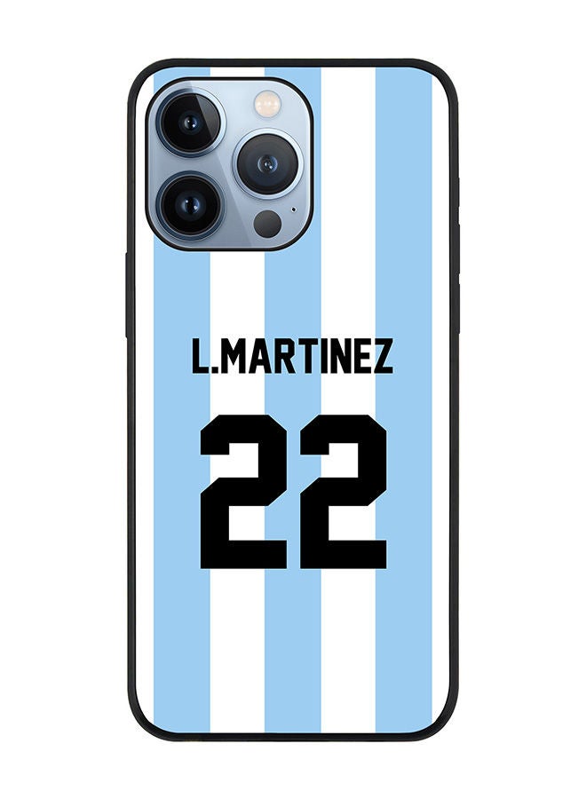 Stylizedd Rugged Black edge case for Apple iPhone 13 Pro Slim fit Soft Case Flexible Rubber Edges Anti Drop TPU Gel Thin Cover - Football Team - Argentina Player Name - L.Martinez - Image 1