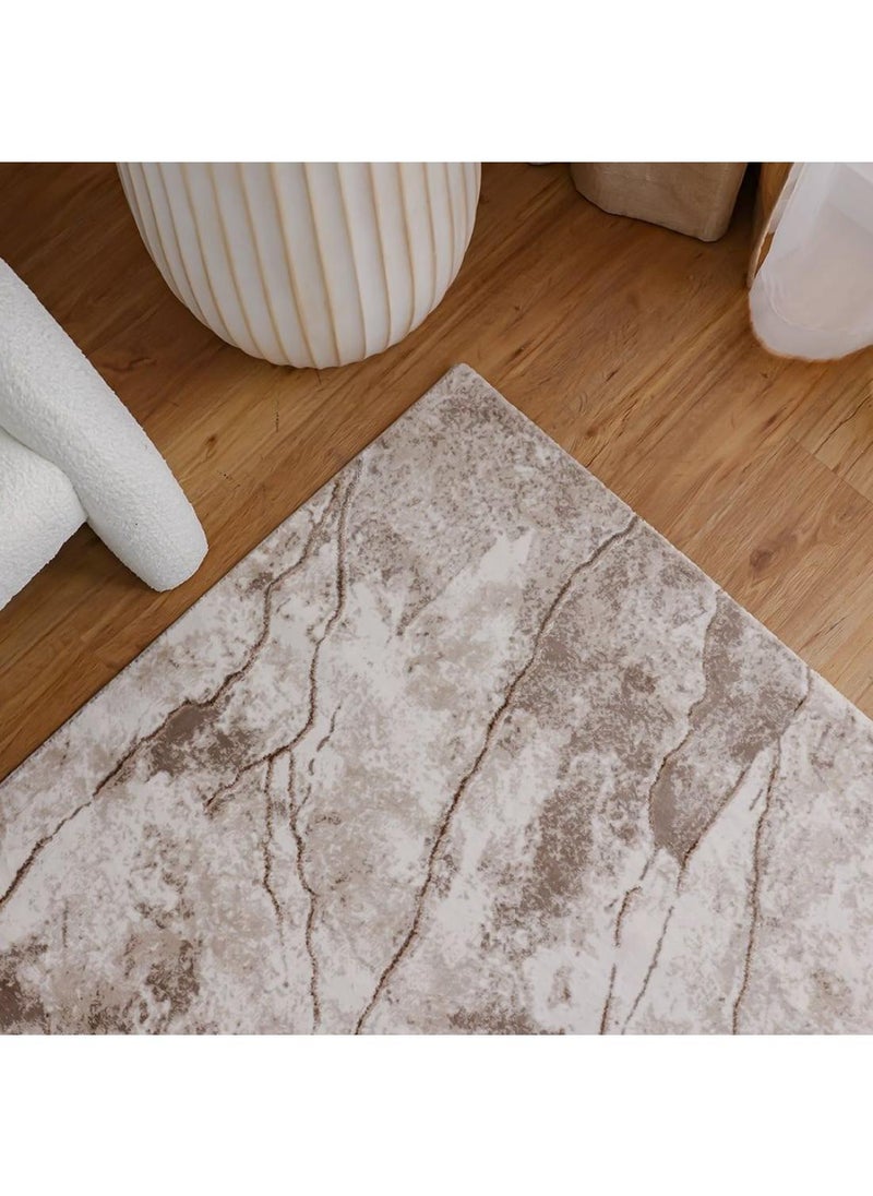 DANUBE HOME Venice Modern Rug  Polyester Area Rug Floor Covering L340xW240cm-Beige & White  - Image 1