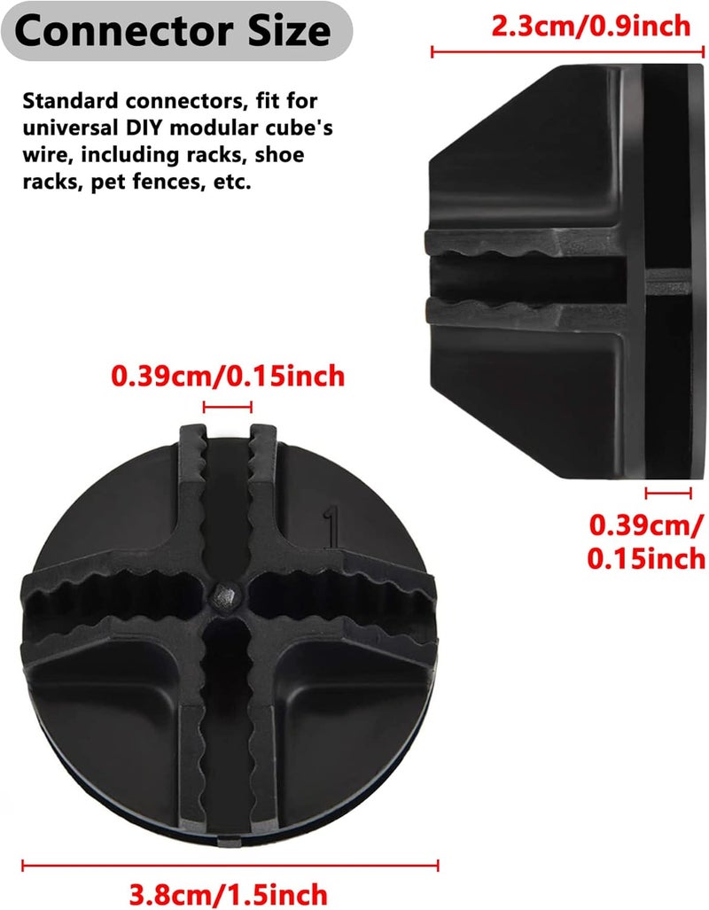 DINMO Plastic Connectors for DIY Small Animal Playpen and Cube Storage Unit, Cube Portable Wardrobe, Cube Shoe Rack, 20 Pieces, ABS Connector with 8 Slots, - Image 2