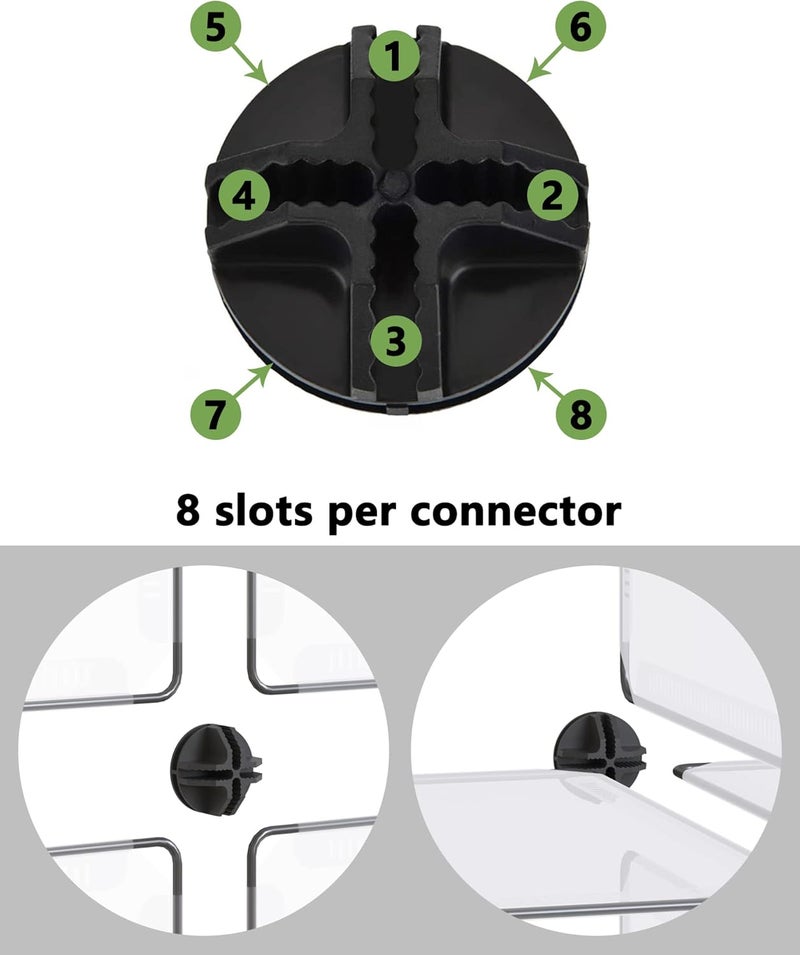 DINMO Plastic Connectors for DIY Small Animal Playpen and Cube Storage Unit, Cube Portable Wardrobe, Cube Shoe Rack, 20 Pieces, ABS Connector with 8 Slots, - Image 5