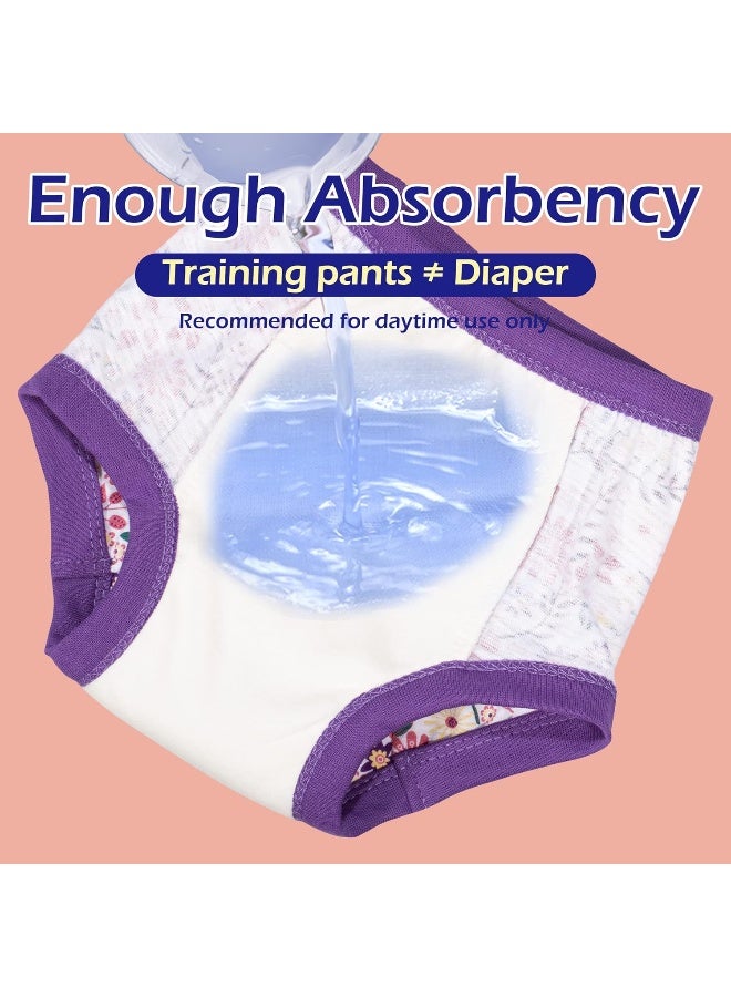 BIG ELEPHANT Girls' Toddler Potty Padded Pure Cotton Pee Training Pants Underwear - Image 5