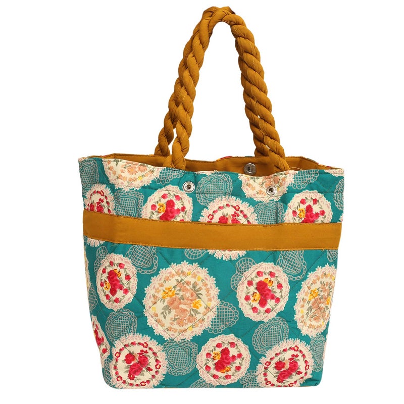 Kuber Industries Bow Design Satin Womens Handbag Green - Image 5