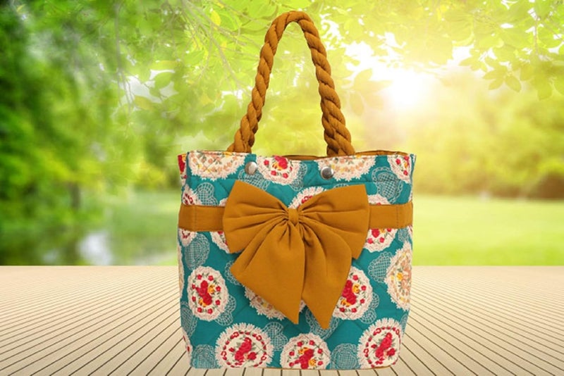 Kuber Industries Bow Design Satin Womens Handbag Green - Image 2