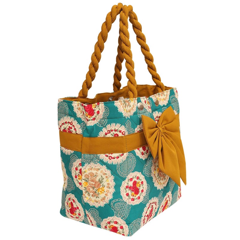 Kuber Industries Bow Design Satin Womens Handbag Green - Image 3