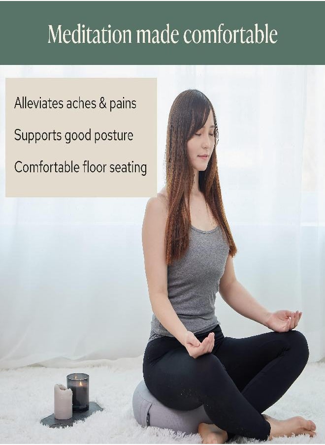 Mindful Modern - Mindful & Modern Large Meditation Cushion for Zafu Yoga - Meditation Pillow for Sitting on the Floor - Buckwheat Hull Filled Yoga Cushion with Removable, Washable 100% Cotton Cover and Carry Handle - Image 1