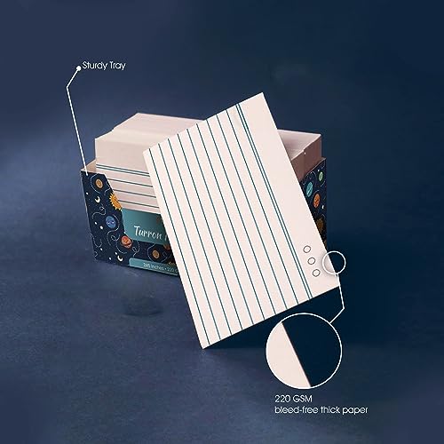 Turron Blank Index Flash Cards (150, White, 3 x 5 Inch, 2-Side Ruled) - Image 3