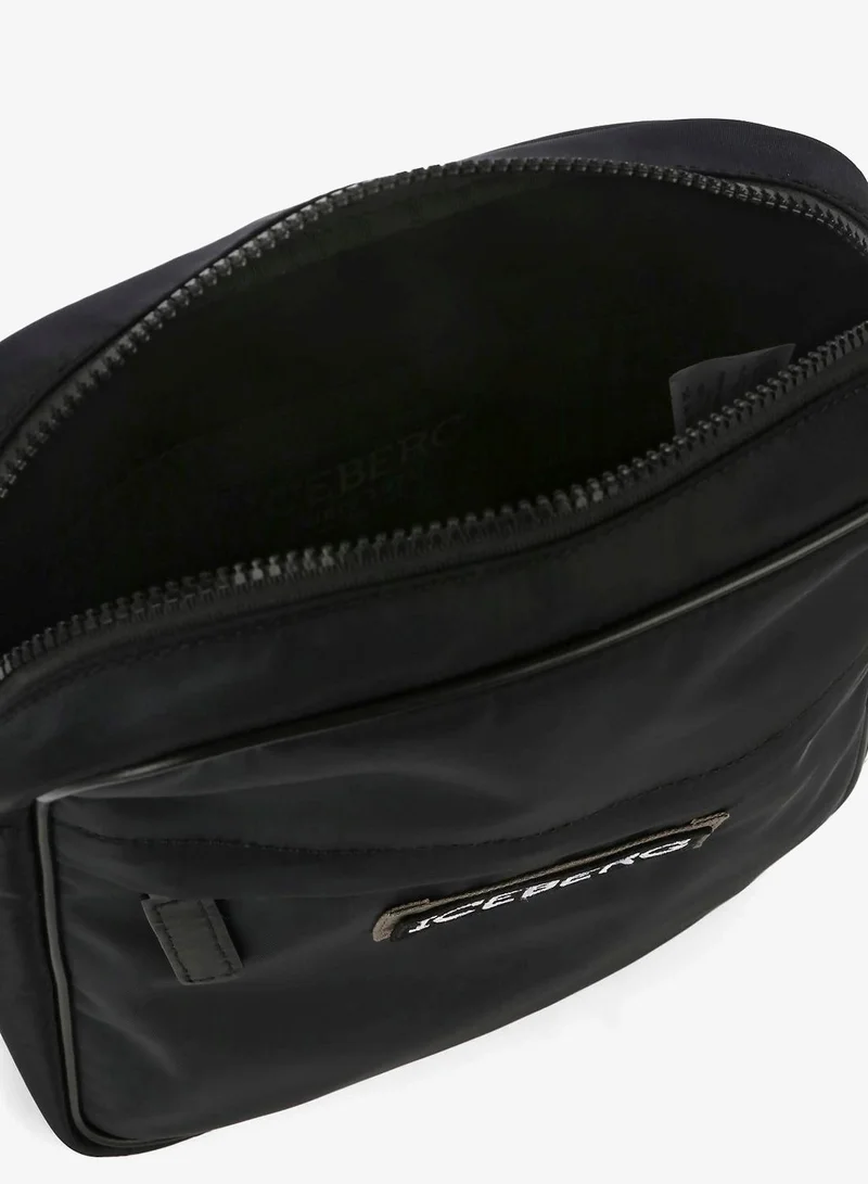 Iceberg  Black Logo Strap Crossbody Bag for Men | Best Price UAE
