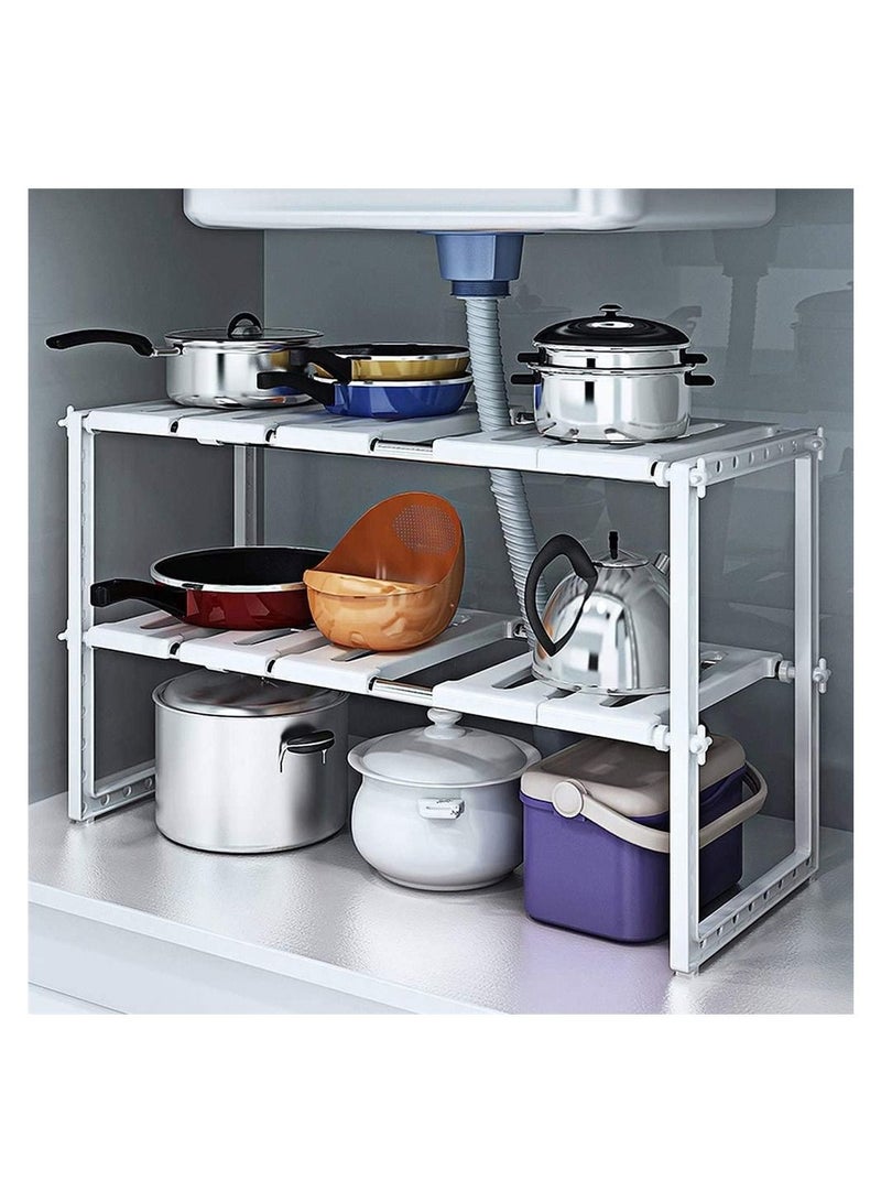 BLOOMING TIME 2 Tiers Pool Space Arrangement Frame Adjustable Family Kitchen Rack  - Image 5