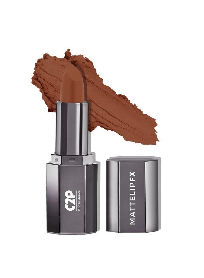 سي2بي بروفيشنال ميكاب أحمر شفاه C2P Pro Matte Lip Fx Creamy Bullet للنساء | يدوم طويلاً | لا يسيل | مقاوم للماء والتلطخ | يحافظ على ترطيب الشفاه بفيتامين E وزبدة الشيا - 3.5 جم، Sunday Mood 25 - Image 1