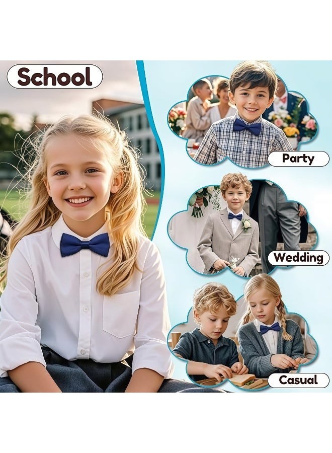 Bow Ties for Boys Pre-tied Boys Kids Toddler Blue Bow Tie Adjustable Solid Color Bowtie for Graduation School Casual - Image 4