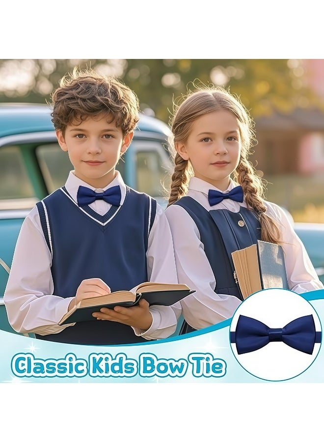 Bow Ties for Boys Pre-tied Boys Kids Toddler Blue Bow Tie Adjustable Solid Color Bowtie for Graduation School Casual - Image 2