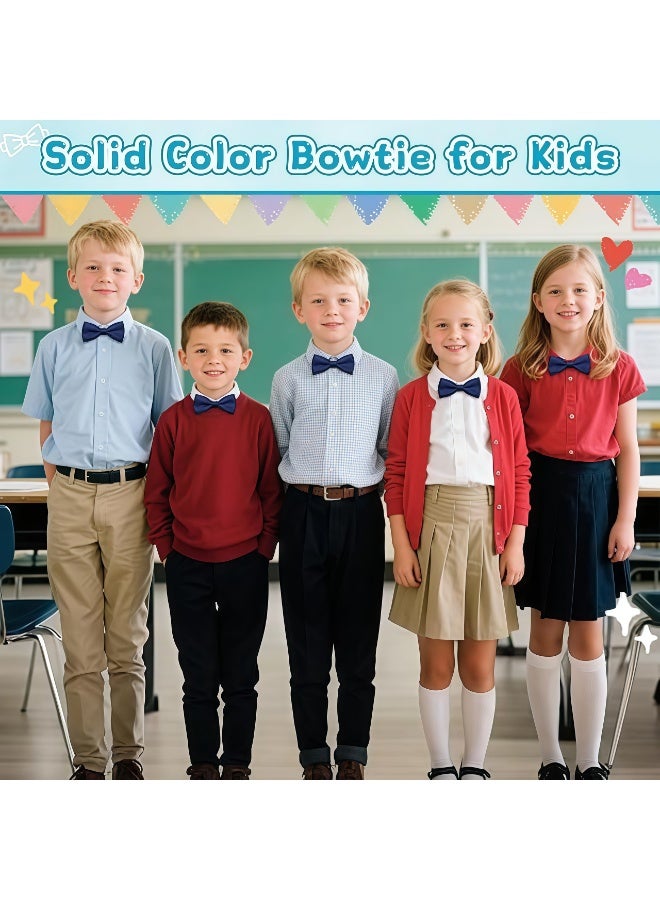 Bow Ties for Boys Pre-tied Boys Kids Toddler Blue Bow Tie Adjustable Solid Color Bowtie for Graduation School Casual - Image 5