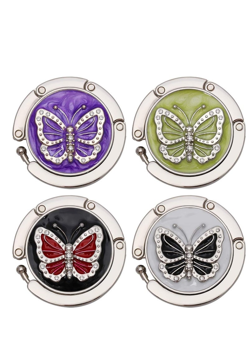 Generic - Handbag Hanger, Set of 4 Foldable Purse Hooks for Table Womens Bag Holder Hook Table Mixed Color,Butterfly Shape - Image 1