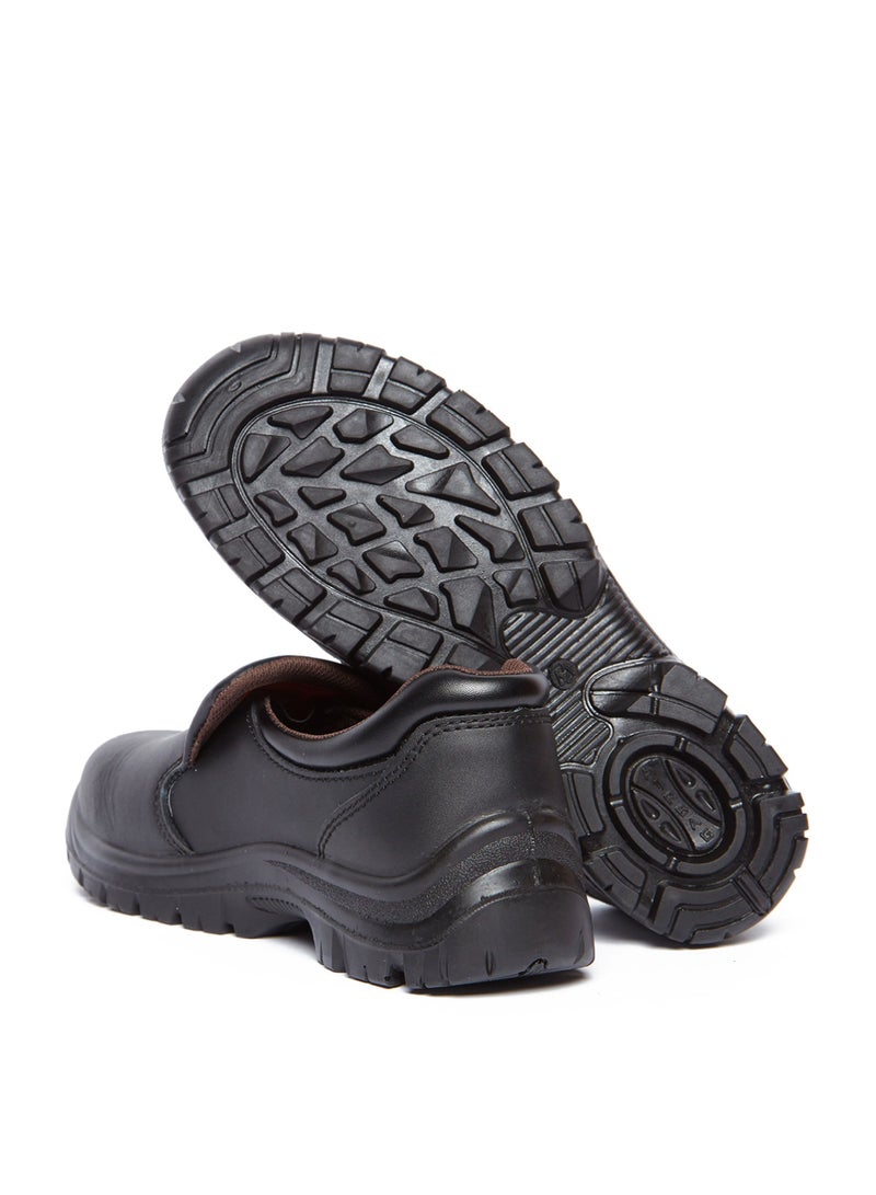 جلاديتور حذاء سلامة رجالي غلادياتور 6002 بدون رباط أسود جلد EX S3 بمقدمة ونعل فولاذي - Image 4