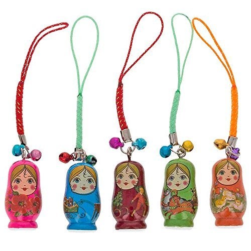 Hotusi Set of 12 Fashion Jewelry Drip Charm Key Chains Wooden Nesting Dolls with Key Rings Keychains Decorative Gifts - Image 4
